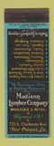 Matchbook Cover - Madison Lumber Company New Orleans LA