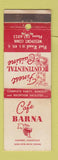 Matchbook Cover - Cafe Barna Westport CT