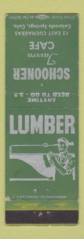 Matchbook Cover - Schooner Tavern Cafe Colorado Springs WEAR lumber