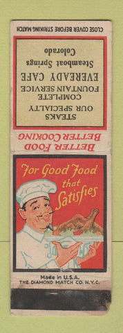 Matchbook Cover - Eveready Cafe Steamboat Springs Colorado WORN