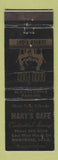 Matchbook Cover - Mary's Cafe Montrose Colorado WORN