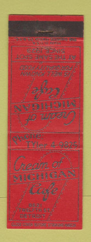 Matchbook Cover - Cream of Michigan Cafe Detroit MI WEAR