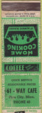 Matchbook Cover - 61 Way Cafe Pine City MN Advance WORN low phone #