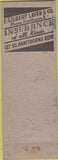 Matchbook Cover - Gilbert Laven Insurance Hawthorne CA