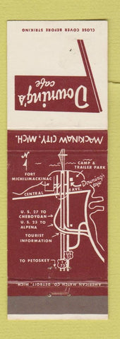 Matchbook Cover - Downing's Cafe Mackinaw City MI