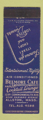 Matchbook Cover - Belmont Cafe Allston MA WEAR
