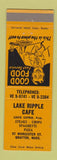 Matchbook Cover - Lake Ripple Cafe Grafton MA pizza