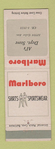 Matchbook Cover - Marlboro Men's Clothes Al's Department Store