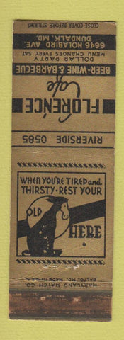 Matchbook Cover - Florence Cafe Dundalk MD WEAR