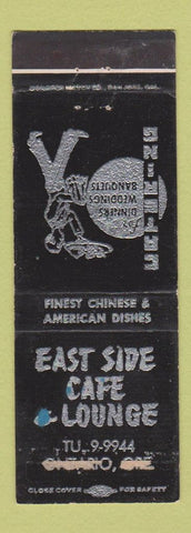 Matchbook Cover - East Side Cafe Lounge Chinese Ontario OR WORN