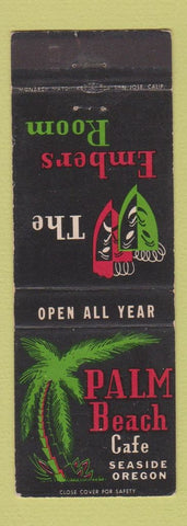 Matchbook Cover - Palm Beach Cafe Embers Room Seaside OR
