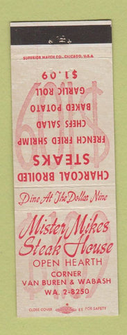 Matchbook Cover - Mister Mikes Steak House Chicago IL