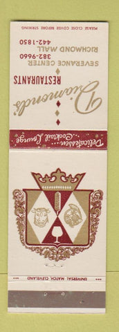 Matchbook Cover - Diamonds' Restaurants Cleveland? OH