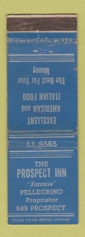 Matchbook Cover - The Prospect Inn Jimmie Pellegrino Italian WEAR