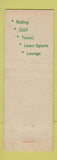 Matchbook Cover - Woodstock Inn VT low phone #