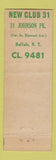 Matchbook Cover - DiGiulio's Club 31 Buffalo NY