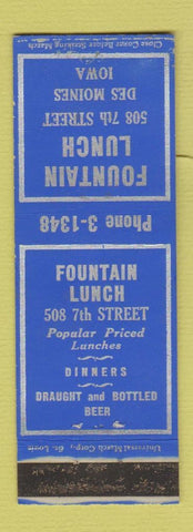 Matchbook Cover - Fountain Lunch Des Moines IA WEAR