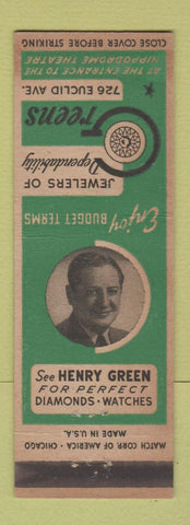 Matchbook Cover - Greens Jewelry Cleveland OH