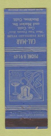 Matchbook Cover - Cal Mar Stockton CA ADVANCE WEAR