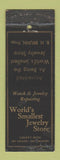 Matchbook Cover - World's Smallest Jewelry Store Des Moines IA WORN
