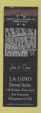 Matchbook Cover - La Dino Charcoal Broiler San Francisco CA