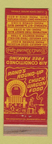 Matchbook Cover - Rand's Round Up Los Angeles Hollywood Glendale CA