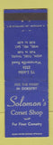 Matchbook Cover - Solomon's Corset Shop