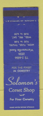Matchbook Cover - Solomon's Corset Shop