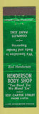 Matchbook Cover - Henderson Body Shop Chattanooga TN
