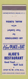 Matchbook Cover - Alice's Restaurant Miami FL
