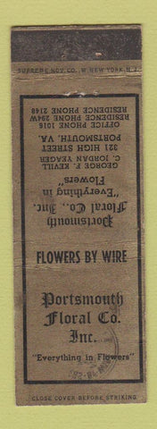 Matchbook Cover - Portsmouth Floral Company VA WEAR
