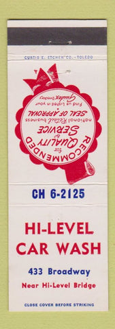 Matchbook Cover - HI Level Car Wash Toledo?