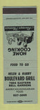 Matchbook Cover - Boulevard Grill Bell Gardens CA Hungarian