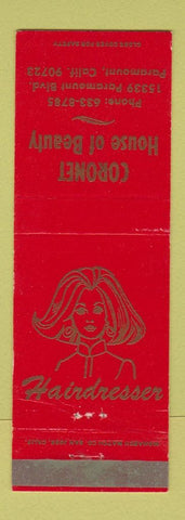 Matchbook Cover - Coronet House of Beauty Salon Paramount CA