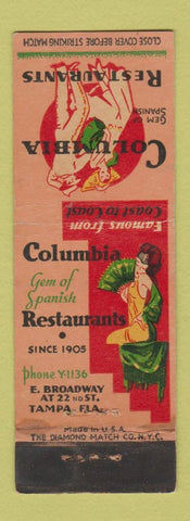 Matchbook Cover - Columbia Restaurant Spanish Tampa FL Girlie WEAR