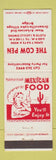 Matchbook Cover - The Cow Pen Greenville Lake Village Bridge AR? Mexican
