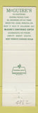 Matchbook Cover - McGuire's Motor Lodge Cadillac MI