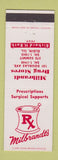 Matchbook Cover - Milbrandt Drug Stores Elgin IL Richard Roth