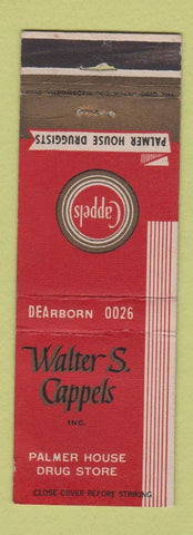 Matchbook Cover - Walter Cappels Palmer House Drugs Chicago IL WEAR