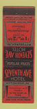 Matchbook Cover - Seventh Ave Hotel Pittsburgh PA WEAR