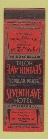 Matchbook Cover - Seventh Ave Hotel Pittsburgh PA WEAR