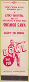 Matchbook Cover - Van's Bowling Costa Mesa CA