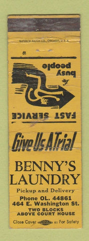 Matchbook Cover - Benny's Laundry POOR