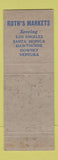 Matchbook Cover - Roth's Markets Grocery Los Angeles Santa Monica Downey CA