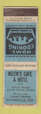 Matchbook Cover - Helen's Cafe Hotel Booneville AR WORN