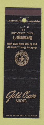 Matchbook Cover - Gold Cross Shoes Newswanger's York Lancaster PA