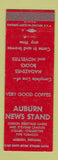 Matchbook Cover - Auburn News Stand Auburn IN
