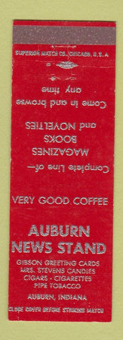 Matchbook Cover - Auburn News Stand Auburn IN