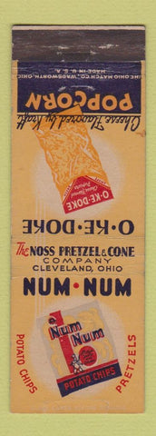 Matchbook Cover - Nun Nun Potato Chips Popcorn Noss Pretzel Cleveland OH