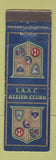 Matchbook Cover - Los Angeles Athletic Club Allied Clubs WEAR